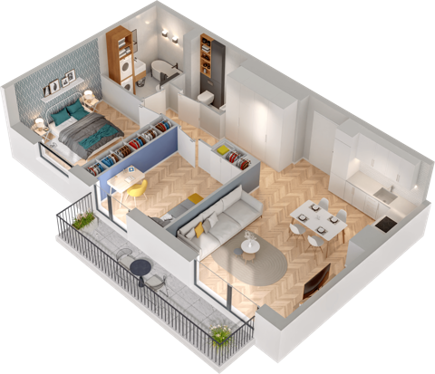 Plan 3 pok. 62m²