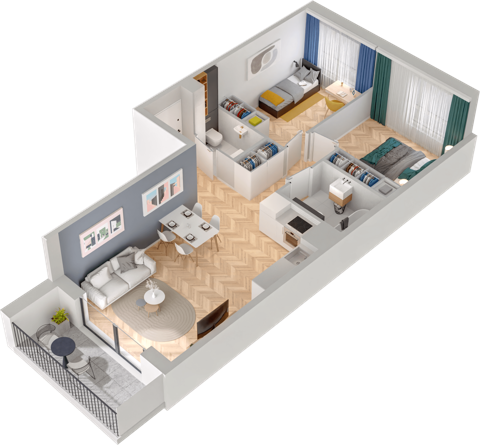 Plan 3 pok. 56m²