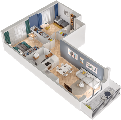 Plan 3 pok. 59m²