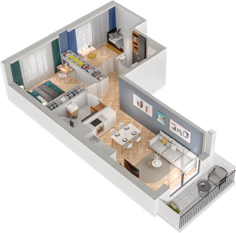 Plan 3 pok. 58m²