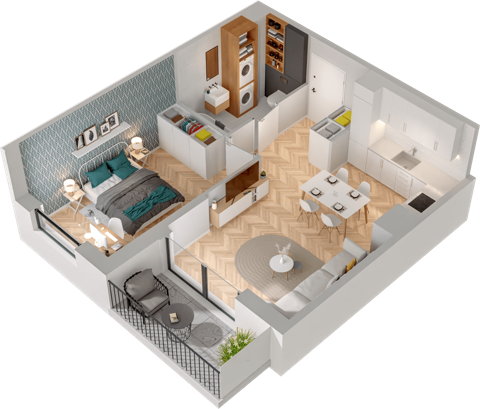 Plan 2 pok. 43m²