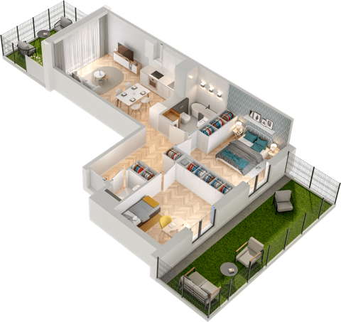 Plan 3 pok. 59m²