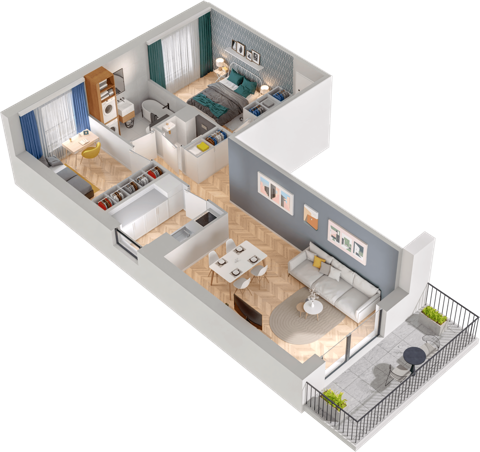 Plan 3 pok. 60m²
