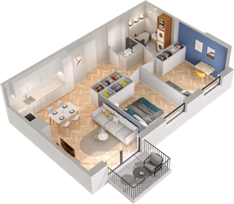 Plan 3 pok. 62m²