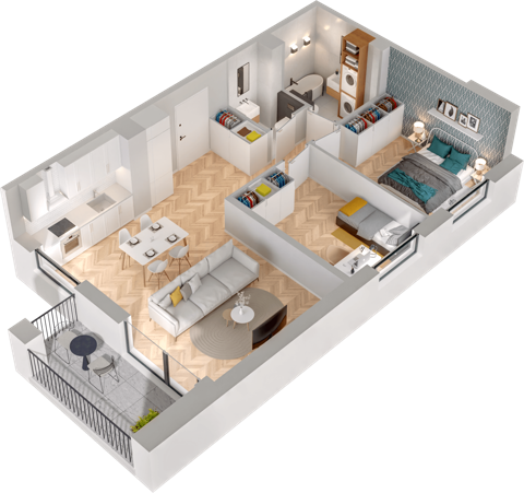 Plan 3 pok. 60m²