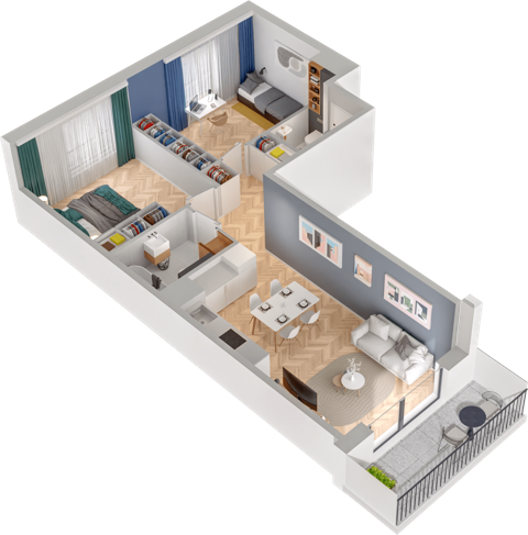 Plan 3 pok. 59m²