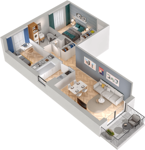 Plan 3 pok. 60m²