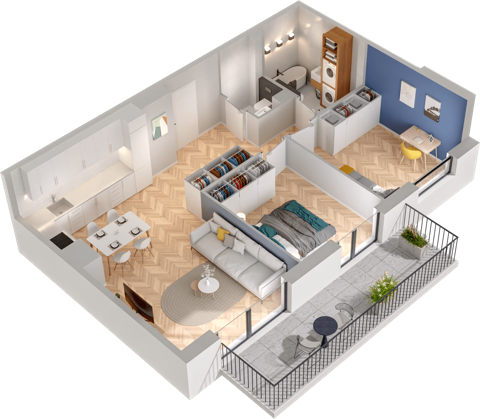 Plan 3 pok. 62m²