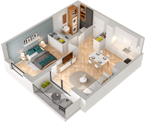 Plan 2 pok. 43m²