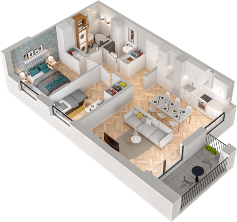 Plan 3 pok. 60m²
