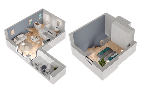 Plan 1 pok. 37m²
