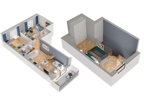 Plan 3 pok. 70m²