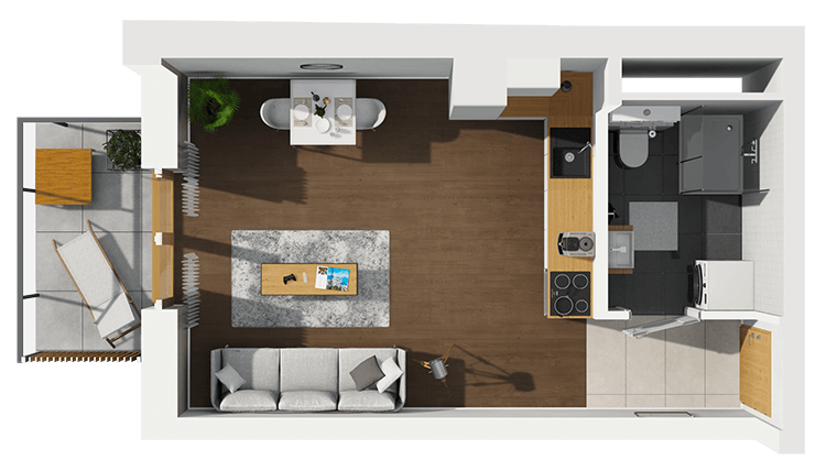 Plan 1 pok. 29m²