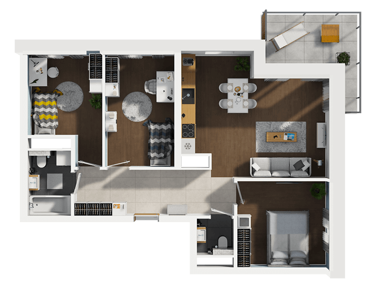 Plan 4 pok. 77m²