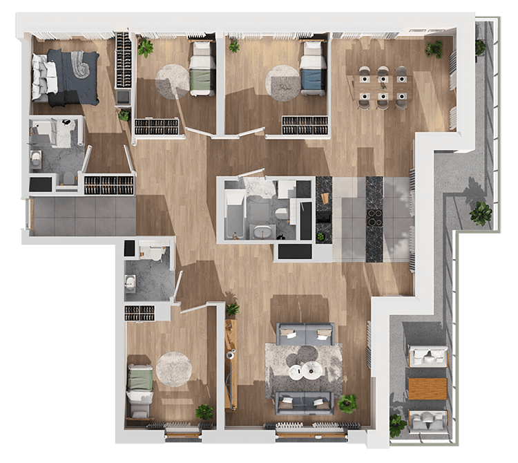 Plan 6 pok. 133m²