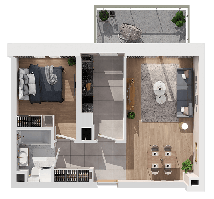 Plan 2 pok. 47m²
