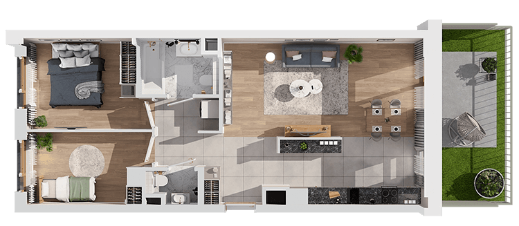Plan 3 pok. 65m²