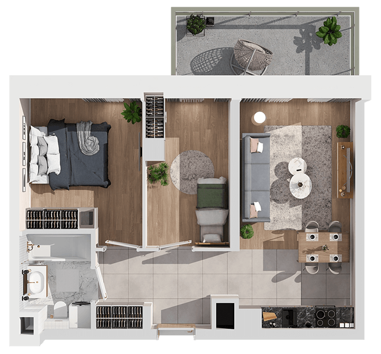 Plan 3 pok. 50m²