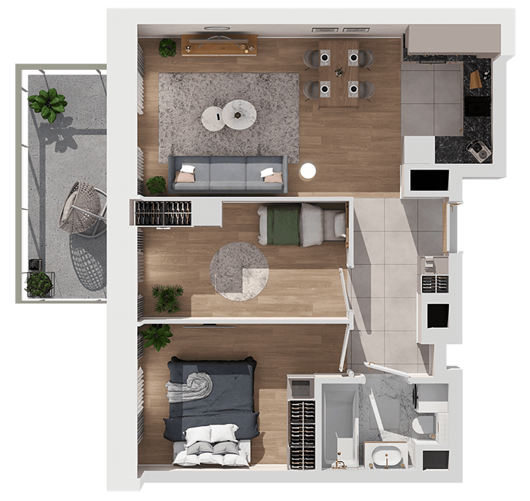 Plan 3 pok. 52m²