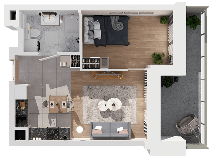 Plan 2 pok. 35m²