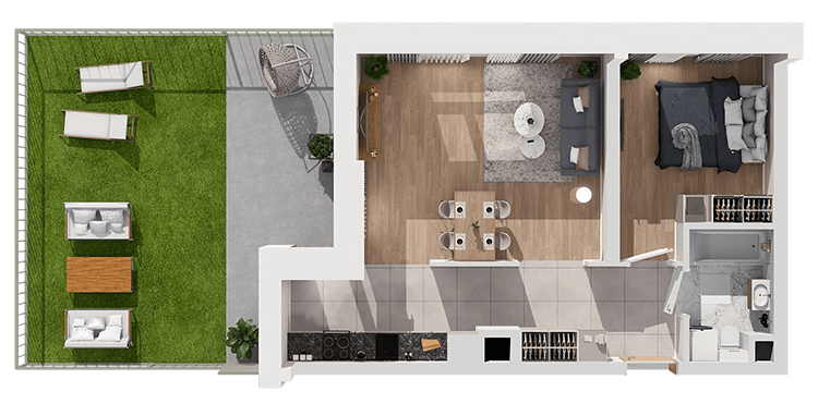 Plan 2 pok. 48m²