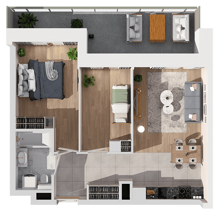 Plan 3 pok. 52m²