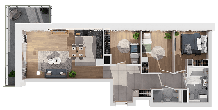 Plan 4 pok. 74m²