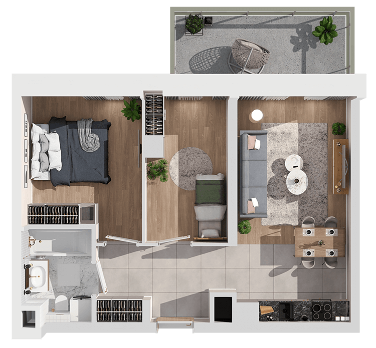 Plan 3 pok. 50m²