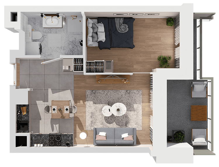 Plan 2 pok. 35m²