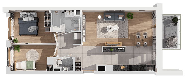 Plan 3 pok. 66m²