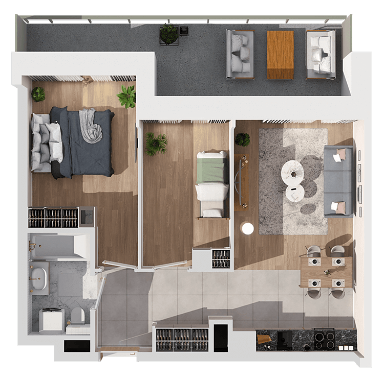 Plan 3 pok. 52m²