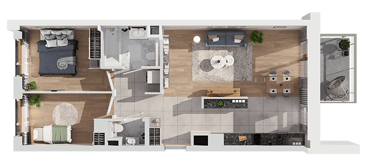 Plan 3 pok. 66m²