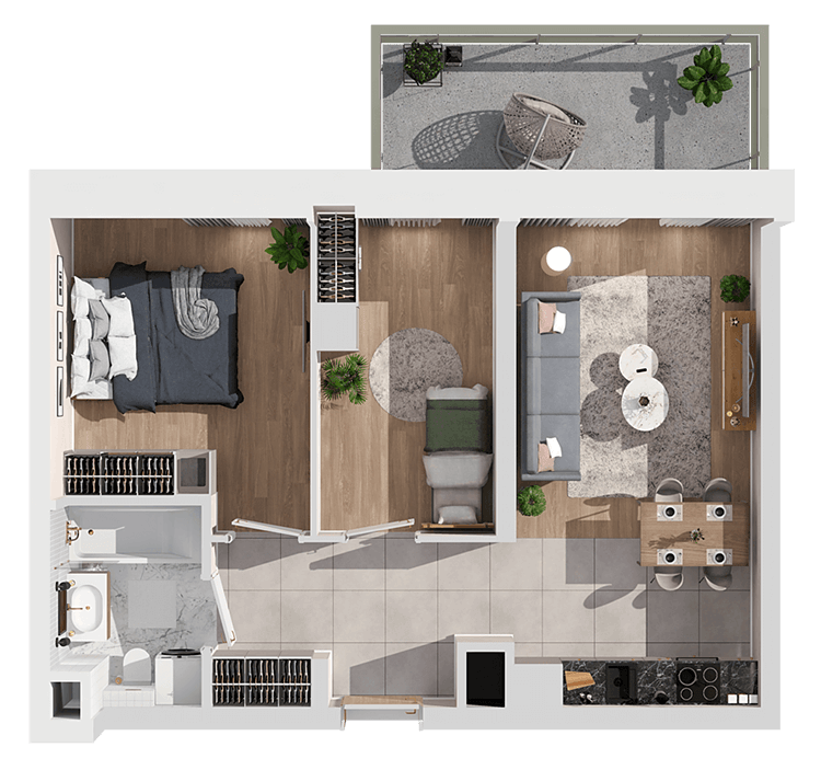 Plan 3 pok. 50m²