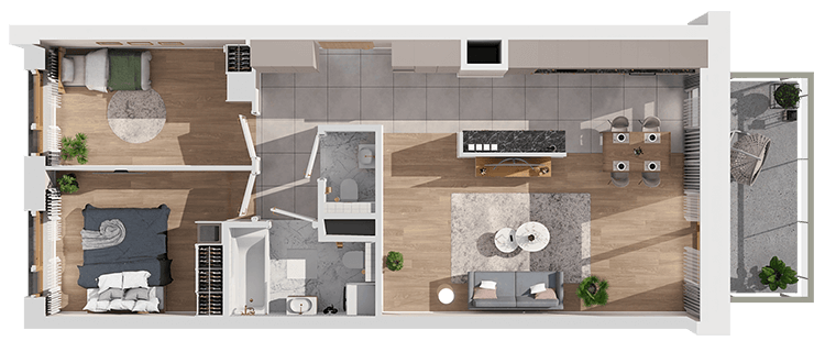 Plan 3 pok. 65m²