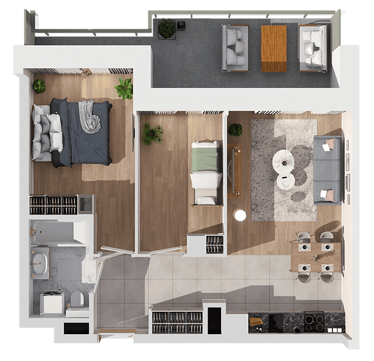 Plan 3 pok. 52m²