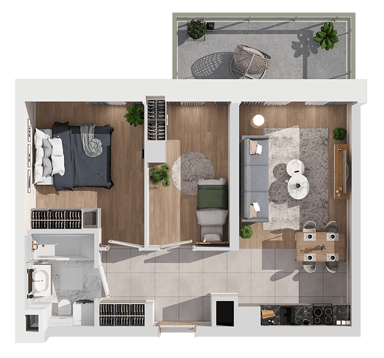 Plan 3 pok. 50m²