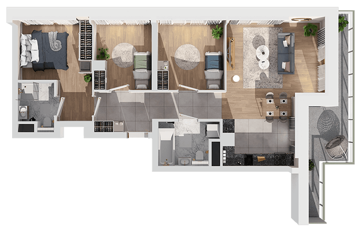 Plan 4 pok. 72m²