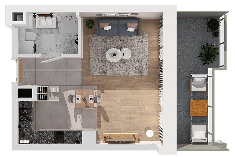 Plan 1 pok. 31m²