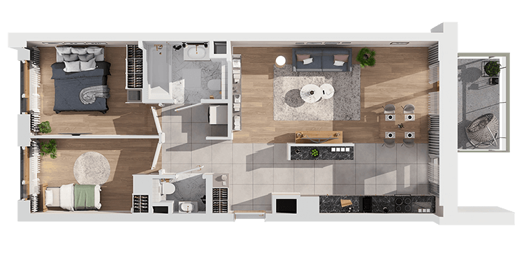 Plan 3 pok. 66m²