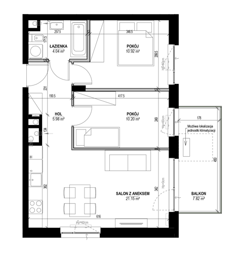 Plan 3 pok. 53m²