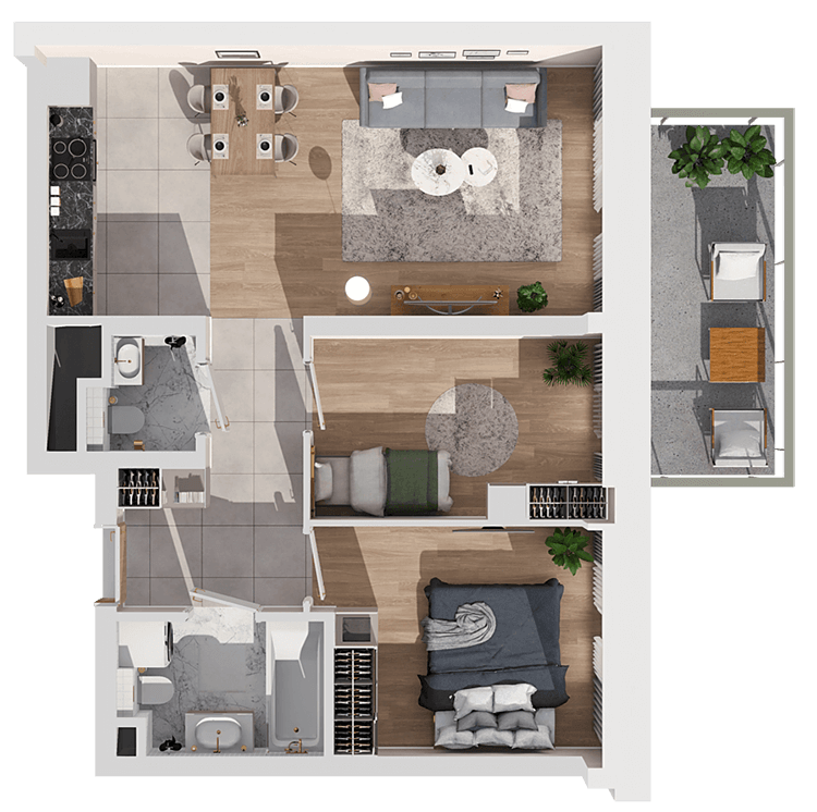 Plan 3 pok. 54m²