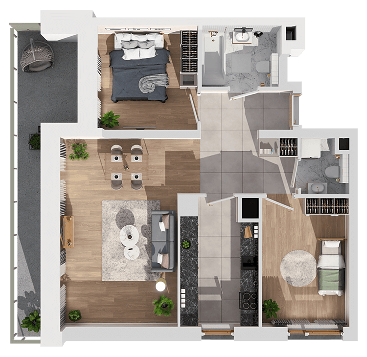 Plan 3 pok. 68m²