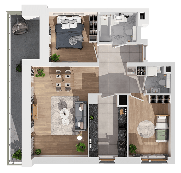 Plan 3 pok. 68m²
