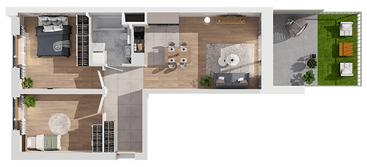 Plan 3 pok. 65m²