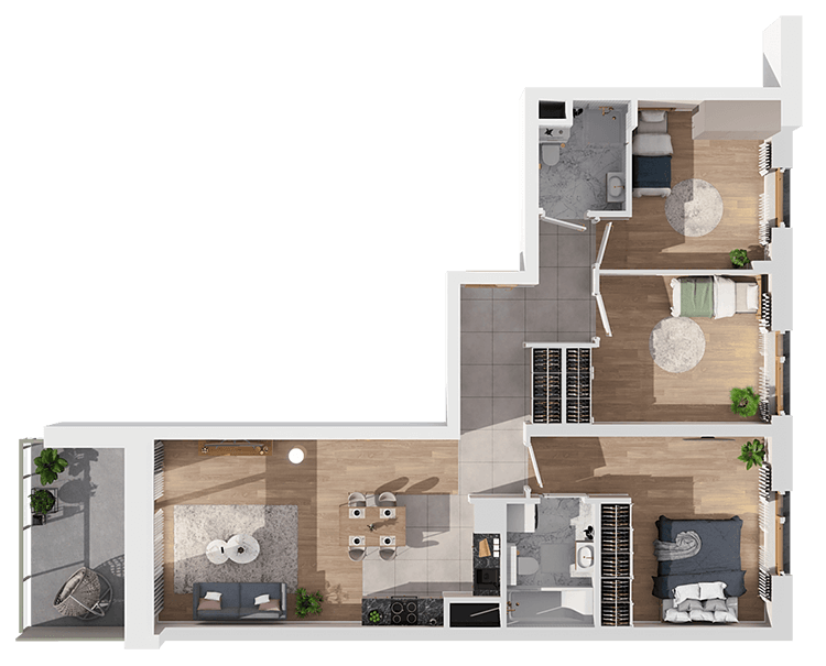 Plan 4 pok. 78m²