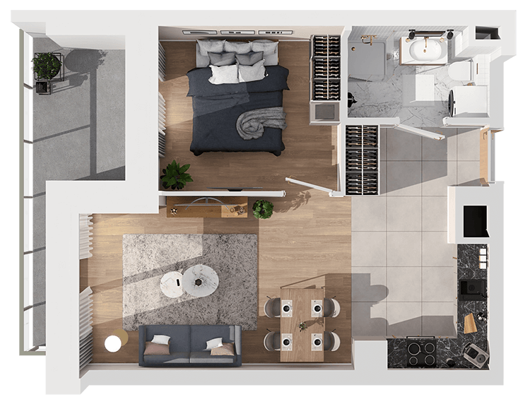 Plan 2 pok. 39m²