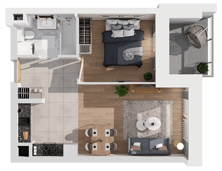Plan 2 pok. 40m²