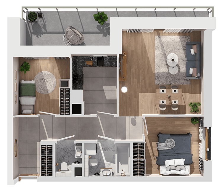 Plan 3 pok. 59m²
