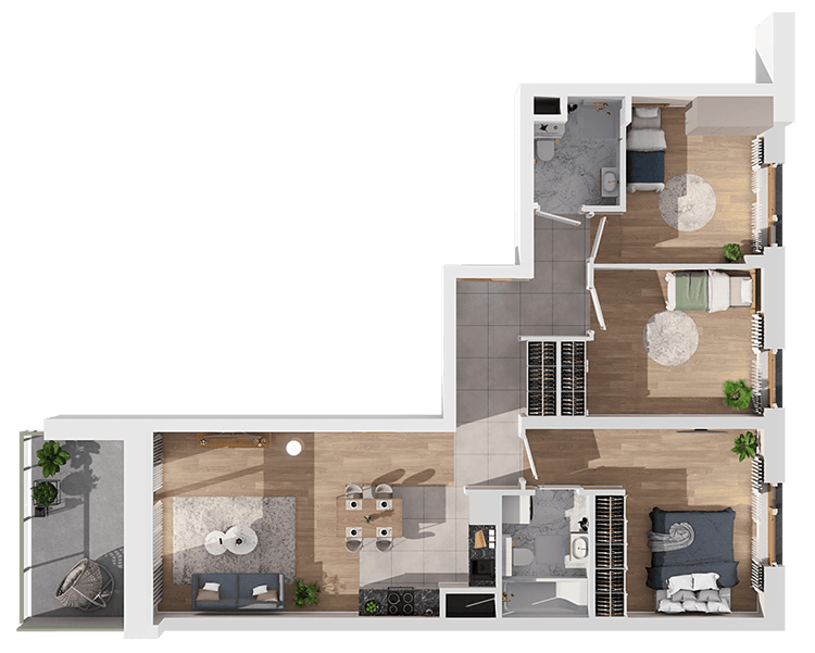 Plan 4 pok. 78m²