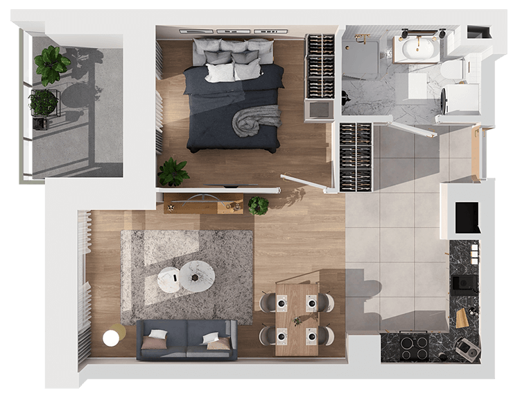 Plan 2 pok. 39m²